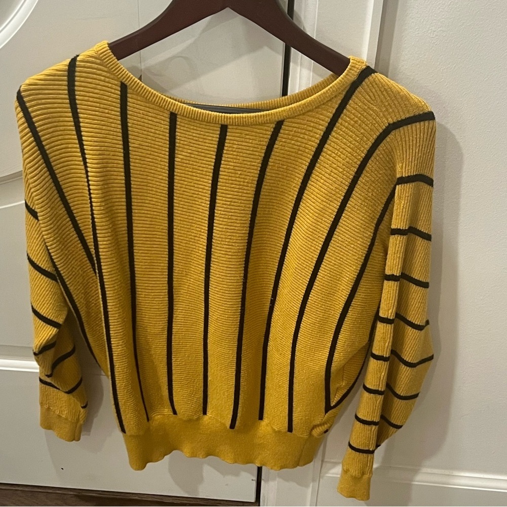 Philosophy Yellow and Black Striped Sweater